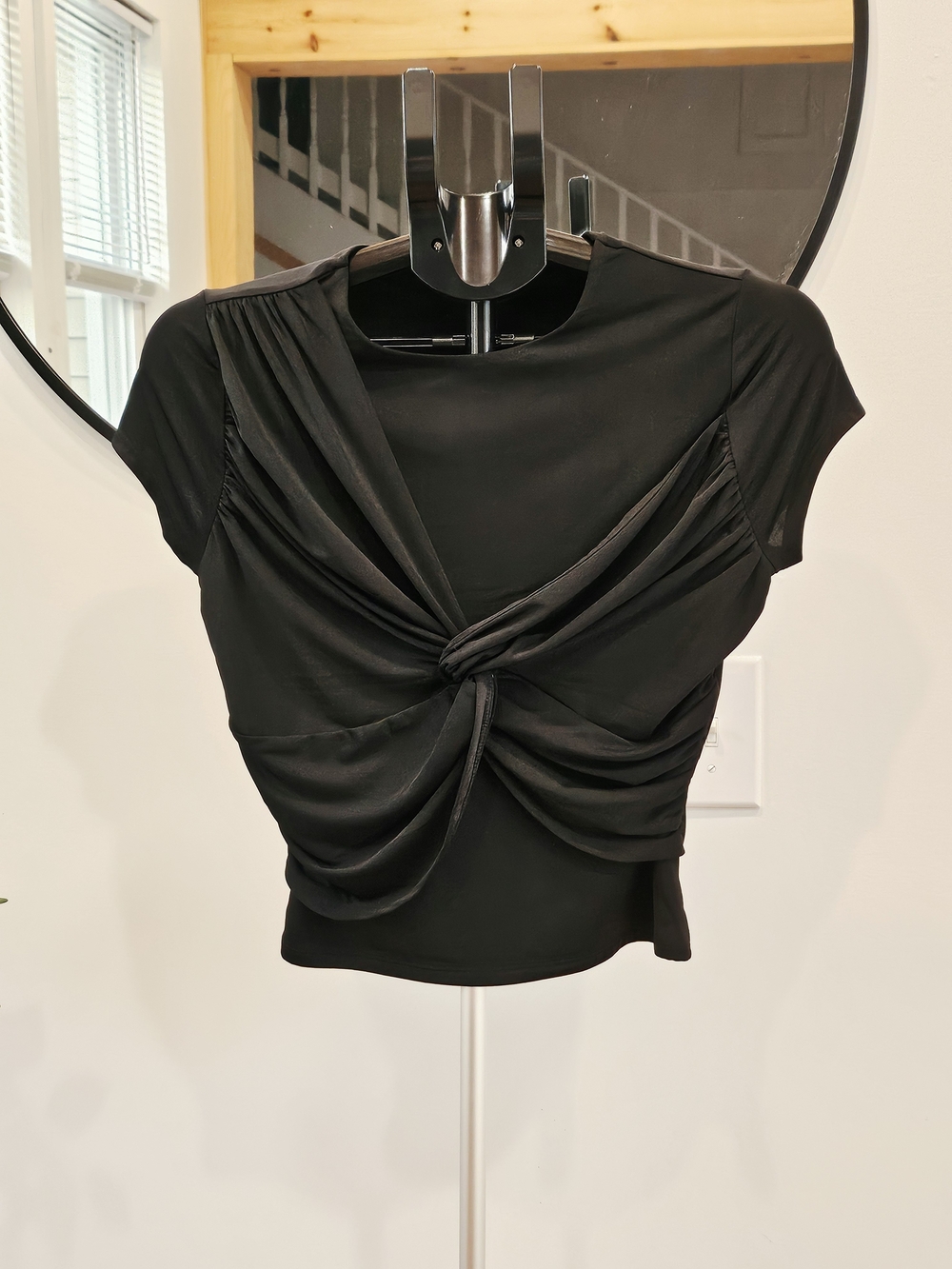 Express Black Twist-Knot Crop Top